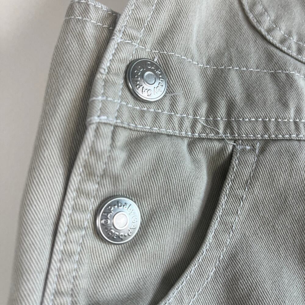 Baby Gap Classic Overalls Khaki Snaps Outdoor Beige 100% Cotton Boys Size 3–6M - Picture 3 of 10